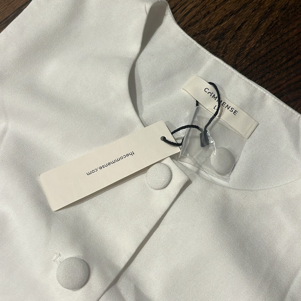 NWT Commense White Button Detail Sleeveless Vest L - Picture 7 of 9